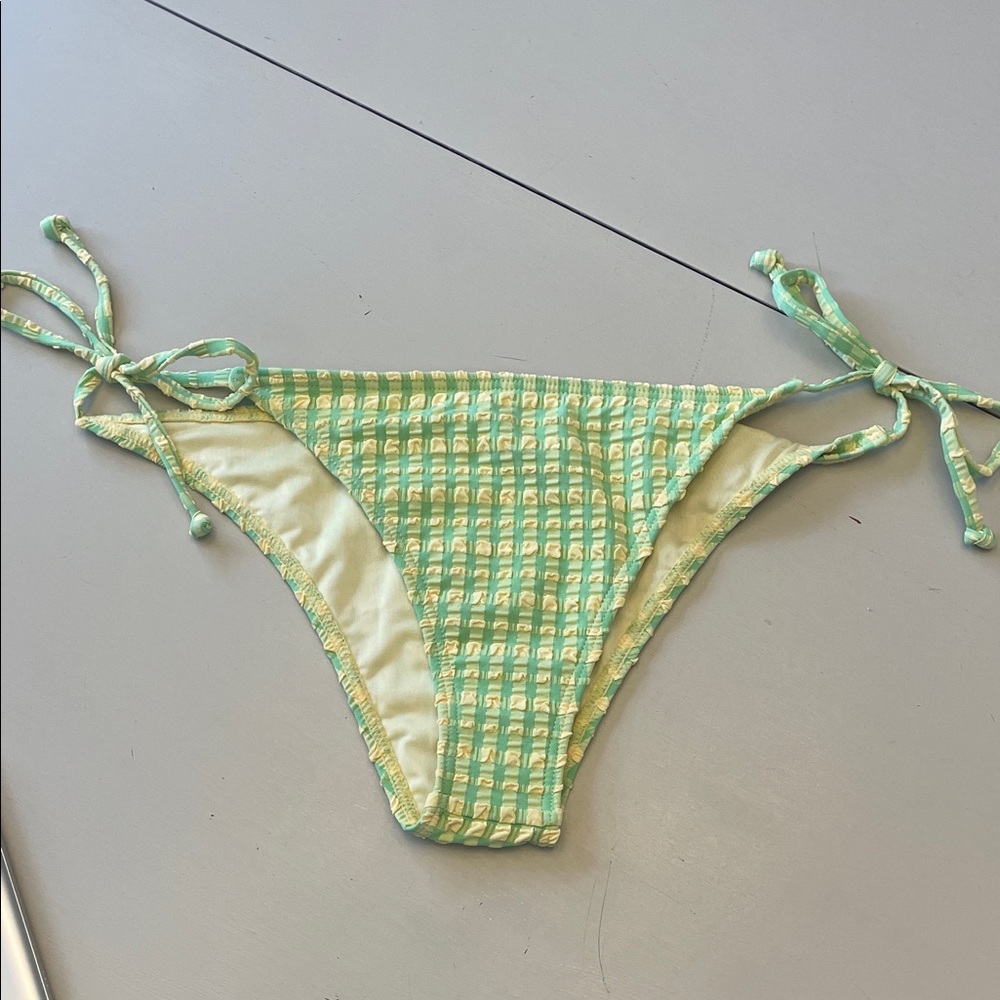 Billabong Green and Yellow Bikini Bottom